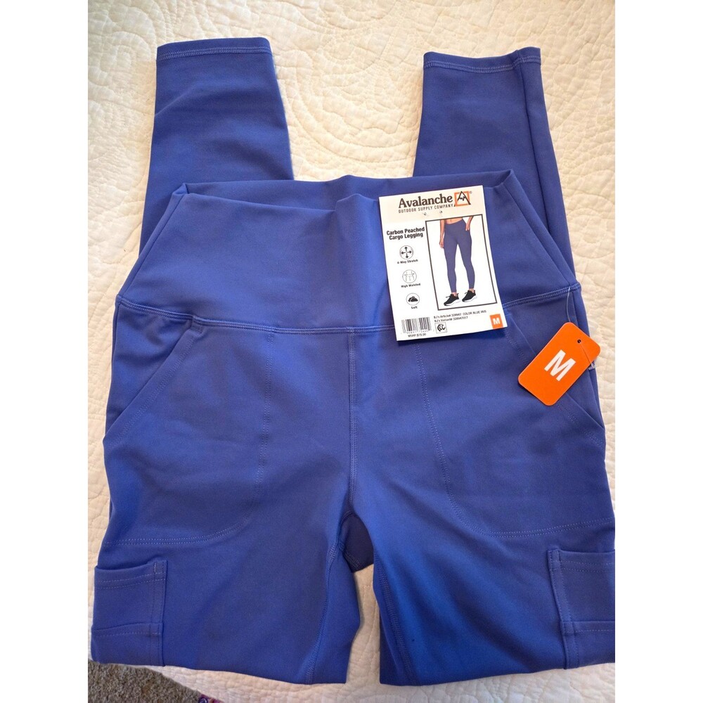 Avalanche Carbon Peached Cargo Legging High-Waist 4-Way Stretch Blue M